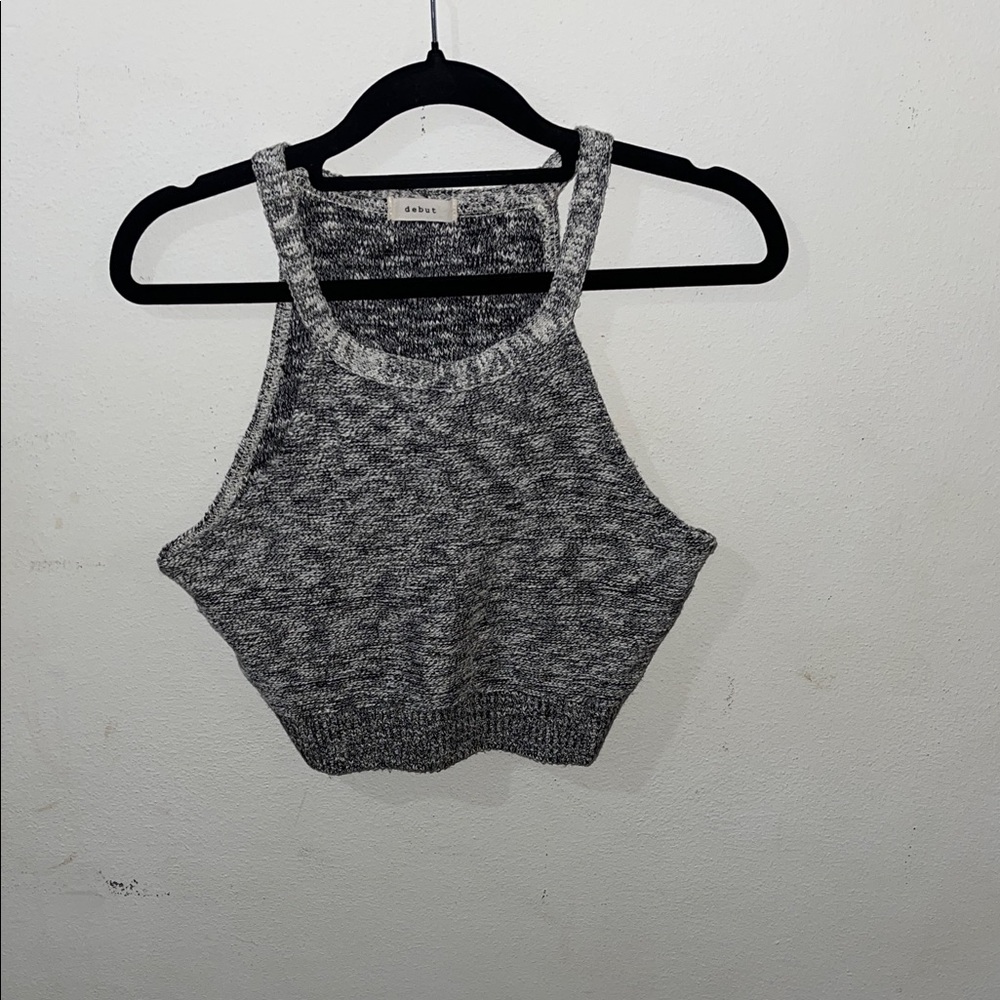 Debut Gray Knit Crop Top